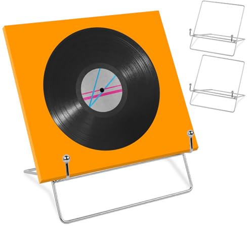 xyuayamz Support Vinyle, Porte Vinyle, Amovible Rangement Disque, Métal Cadre Disque, Accessoire Record pour Ranger Des Disques, Des Cd, Des Livres, Des Albums Photos, 2 Pieces