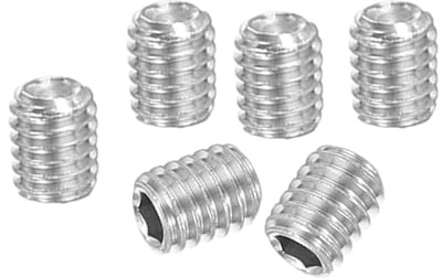 PATIKIL 100 Stück Madenschraube M4 x 5mm, 304 Edelstahl Madenschrauben Set für Türklinken Halterung Möbel Lampen Wasserhahn Reparaturen, Silber Innensechskant Gewindestifte Schrauben Set