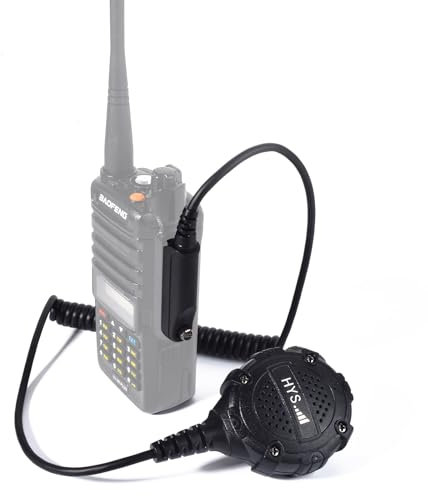 HYS Walkie Talkie Microfono Mano con PTT, Altoparlante Portatile Compatibile con Baofeng UV-9G UV-9R GT-3WP UV-9R Plus UV-9R Plus MK1 UV-9R PRO UV-82WP(T-56) BF-T57 BF-9700