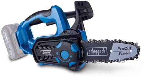 Scheppach Batteridriven motorsåg BC-TCS200-X borstlös | 8 tum/20 cm ProCut-svärd & kedja | 7 m/s skärhastighet | 17,5 cm skärlängd | 20 V-IXES-serien