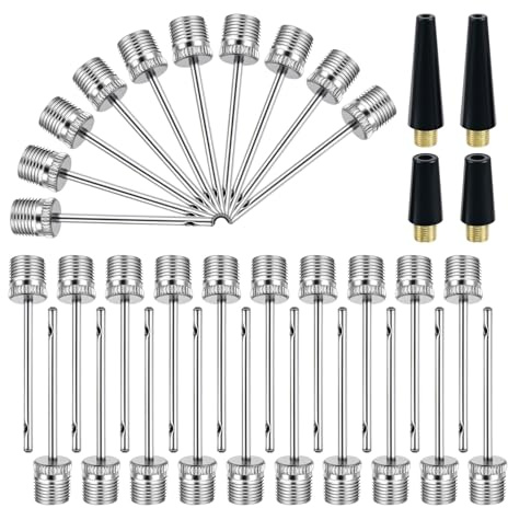 34Pcs Ballpumpe Nadeln, Nadeln für Ballpumpe Ventilnadeln Kommt mit Vier Düsen, Schnell und Einfach Aufpumpen von Fußball, Handball, Basketball, Volleyball