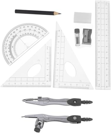 ELAYARD Kompasse für Schüler mit Zirkel und Winkelmesser Leichtes Multifunktionales Geometrisches Zeichenwerkzeug aus Kunststoff und Legierung für Mathematisches Lernen und Zeichnen