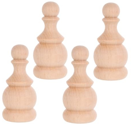 STOBAZA 4pcs Wooden Finials, Unfinished Hardwood Ball Post Tops for Porch Posts and Staircase Newel Caps, Decorative Furniture Finials for Interior Spaces, Easy Maintenance, Pack of 4