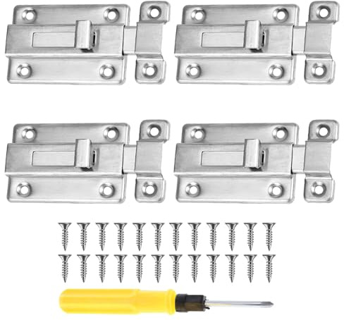 GYYXH Riegelschloss 4 Stück Edelstahl Türriegel 50x36mm rostfrei mit Schrauben