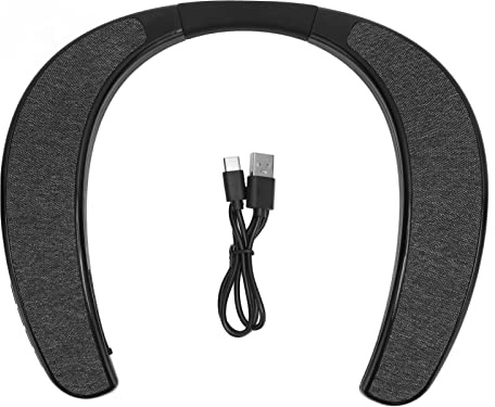 Altoparlante Al Collo Wireless Bluetooth Portatile Potente con Microfono Cancellazione Rumore e MP3 Incorporato per Uso Domestico Esterno Sport Viaggi