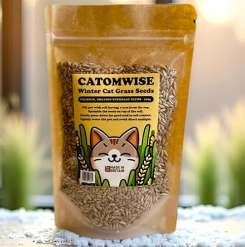 Winter Cat Grass Seeds 150g | Winter hardy UK grown Ryegrass Seeds | Catgrass for Indoor Cats| Great for outdoor cats too