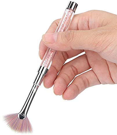 BRRNOO Pennello Per Polvere Per Unghie, Pennelli Per Nail Art Pennello A Ventaglio Con Manico Ergonomico Lunghezza 5,59 Pollici A Forma Di Ventaglio Manico In Nylon Con Per Rimuovere La Polvere Per