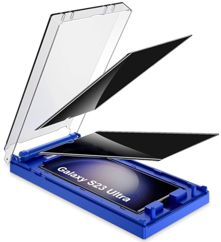 Kuteja [2 Stück] Privacy Schutzfolie für Samsung Galaxy S23 Ultra 5G Folie,[Automatische Staubentfernung] Anti-Kratzen, Anti Spähen, Fingerabdruck-ID Blasenfreie Weich TPU Displayschutzfolie