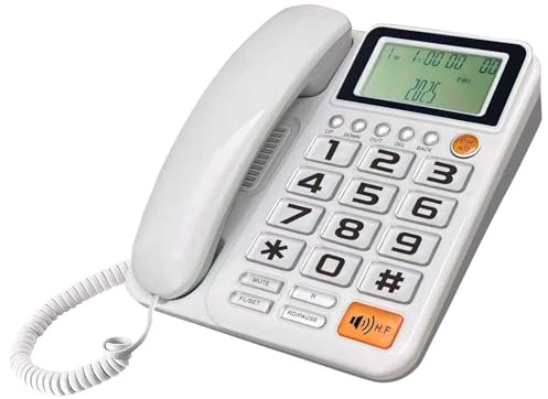 Zkydhbd Téléphone filaire de base pour personnes âgées - Téléphone domestique analogique avec affichage des appels - Petit bureau - Téléphone filaire