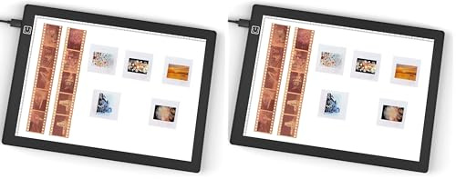 Diascanner Ultradünner Dimmbar LED Leuchtplatte - 5600K - 30 x 21 Zentimeter - Hintergrundbeleuchtung zum Umwandeln von 35mm Dia und Negativ in digitales Bild (Packung mit 2)