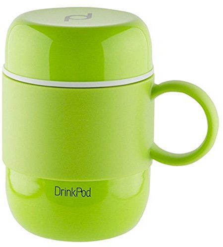 DrinkPod mug isotherme avec manche en acier inoxydable à double paroi sans BPA – 0.28L, vert, 6 heures chaud ou froid
