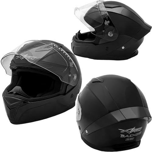 Integralhelm Motorradhelm Rollerhelm Anti-Kratz-Visier Helm Schwarz XS