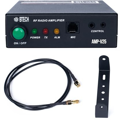BTECH AMP-V25 Amplifier | 20-40W Power Boost for VHF (136-174MHz) | Compatible with Handheld Radios | Amplifies Analog and Digital Modes | Ideal for Mobile, Field, & Home Use