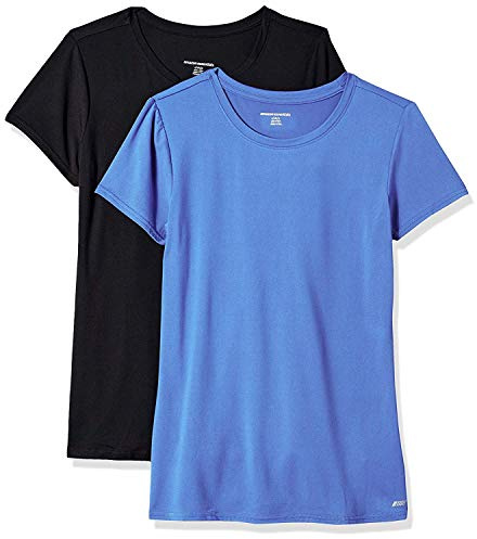Amazon Essentials Women's Active Quick-Dry Tech-Stretch Short-Sleeve Crewneck T-Shirt, Multipacks