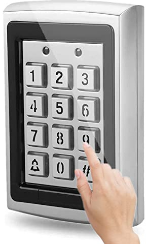 Metal Access Control Keypad, RFID 125KHz Standalone Door Access Control with Blue Backlight Keypad Support 1000 Users for Apartment Company Warehouse Garage (Silver)