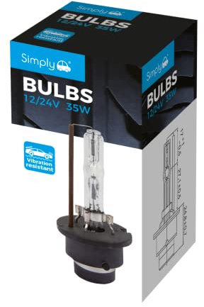 Simply D4S Pack of 1 Xenon Gas Discharge Bulb - 12v to 24v, 35w - PK32d-5 base - E-Marked, White