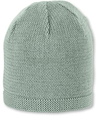 Sterntaler OCS Strickmütze - Klassische Babymütze aus Baumwollgarn (Bio) - Unisex Übergangsmütze ab Geburt - Basic Kopfbedeckung - Beanie Mütze einfarbig - Größe 35, Farbe eisgrün