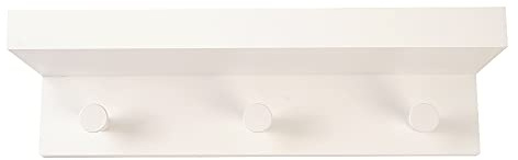 Luchs Garderobenhakenleiste aus Bambus – Moderne Wandgarderobe mit Haken, Kleiderhaken für Jacken, Mäntel, Schals, Handtaschen und mehr. (Weiss, 3 Haken)