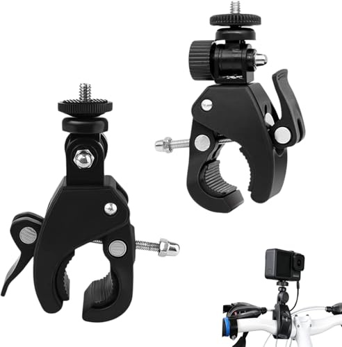 MoK 2 Stück Kamera Fahrrad Clamp Halterung, Adapter Stativkopf Klemme, Kamerahalterung Fahrrad Klemme, für Kamera, MikrofonstäNder, Motorrad, FA hrrad Lenker