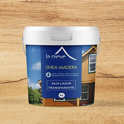 Barniz protección acrílico madera Xilo-Lasur interior y exterior (4 litros, Transparente)