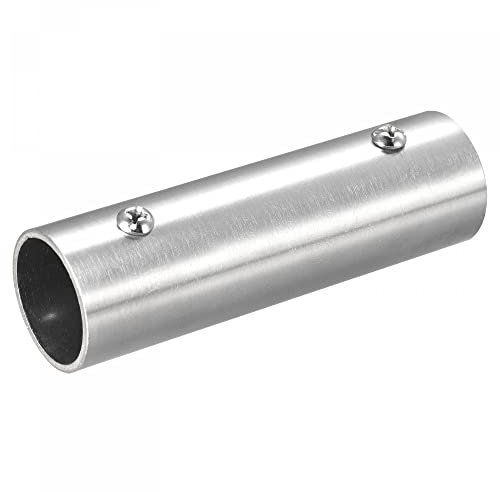 sourcing map Rail Pipe Fitting 2-Way 100mm Length 304 Stainless Steel Straight Connector Brushed for 25mm/1 OD Handrail Railing