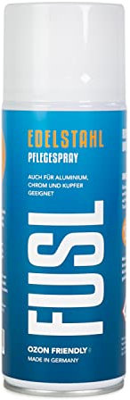 FUSL Edelstahl Pflegespray 400ml – langhaltende Pflege & Schutz mit Anti-Fingerprint-Effekt - auch für Aluminium, Chrom, Kupfer geeignet - Made in Germany