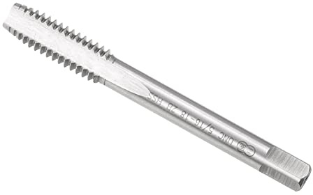CoCud Rosca Fresado Machos, 5/16-18 UNC Rosca 2B, Alta Velocidad Acero Máquina 3 Flautas Rectos Tornillo Roscado Herramienta - (Aplicaciones: para Roscado Perforación Máquina), 1uds