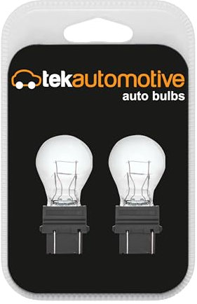 Tek Automotive P27/7W 3157 Car Bulbs – 12V 27/7W Brake Light, Tail Light, Reverse, Fog & Indicator Bulbs – Road Legal E-Approved, Twin Pack (W2.5x16Q 180)