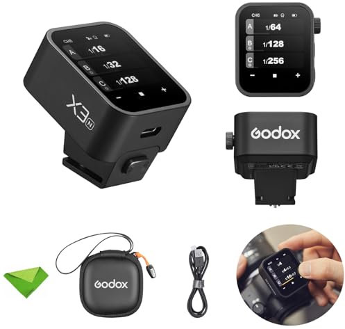 Godox X3-N Touchscreen TTL kabelloser Blitzauslöser, 2,4 GHz kabellos, Hochgeschwindigkeitssynchronisation, TTL-Blitzgerät-Sender für-Kameras (I-TTLAutoflash)