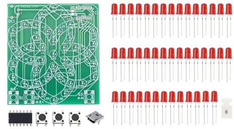 DIY Löt Bausatz, 43 LED Windmühlen Leuchten Übungskit, Elektronische Windmühle Fließendes Licht Lötprojekt Kit für und Heimwerker