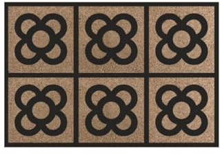 DAMDAM GO Felpudo Fibra de Coco 70x40cm Antideslizantes - Alfombras Originales para la Entrada a Casa, Pasillos, Puertas de Exterior - Panot (Modelo B - Negro)