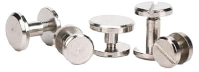 CHATROOM 10 Sets Kopf 8 mm 10 mm massives Messing mit vernickelter Bindung, Gürtelschrauben, Riemennieten, Schrauben, Lederhandwerk (Size : Head 8mm 10sets, Color : 12mm)