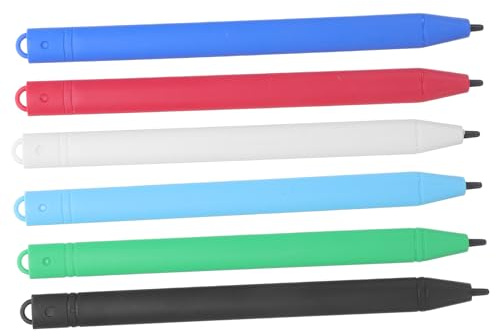 LCD Zeichenbrett Stift 6 Stück aus Kunststoff für Kinder | Glatte Schreibspitze, Abgerundete Kanten, zum Zeichnen und Farbverständnis