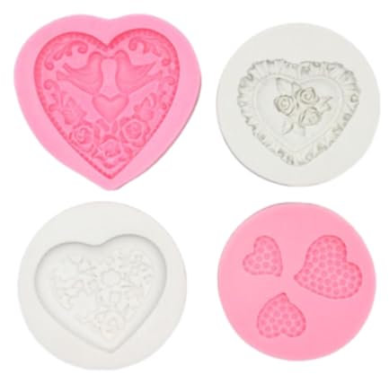 Fondant Silicone Molds 4 Pcs Love Fondant DIY Cake Chocolate Love Mandarin Duck Pattern Mold