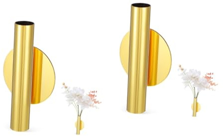 BESPORTBLE 2stücke Wandvase Gold Wandpflanzer Für Blumen Wandblumenvase Für Innendekoration Blumenhalter Für Pflanzen Wanddeko Für Zuhause Stilvolle Wanddekoration Für Pflanzenliebhaber