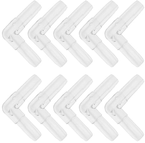 INFINAUTO Plastic Hose Barb Fittings, 3/16 L Shaped 2 Way Barb Fitting Plastic Clear, 10 Pcs Elbow L