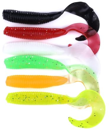 Gummifische Angelköder für Hecht, Zander und Forelle, Twisterschwanz, 5 Stück, 12 cm, 12 g, 6 (Mehrteilig)