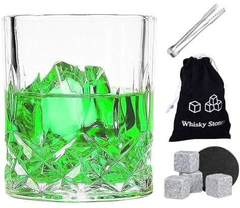 Juego de vasos de whisky de whisky, juego de vasos de whisky reutilizables Stones con juego de alicates, juego de whisky para hombres, padre y padre