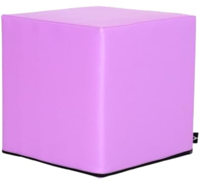 Pegciuho Würfelhocker, Quadratischer Ottoman, Weiche Sitzbank für Zuhause, Blockstuhl für Pilates Übungen, Ankleiden, Dehnen, Heim Fitnesss, Lila