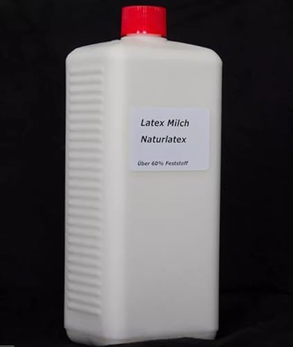 Naturlatex, 1 Liter, Flüssiglatex Ammoniakfrei, Dünnflüssig, Semi-Transparent, Gummi Rubber Latexmilch