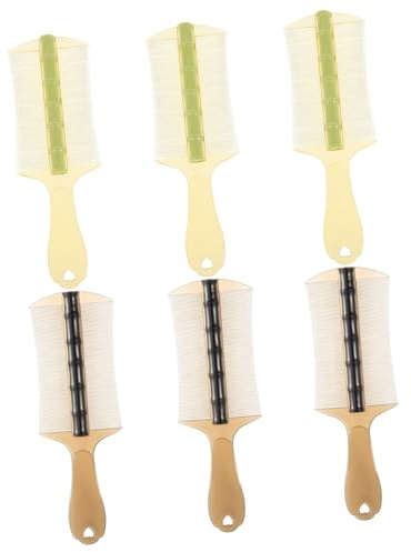 DEARMAMY Läusekamm mit Langem Griff 6 Stück Doppelseitig Dicke Kunststoffzähne Grün und Schwarz Ergonomisch für Schuppen und Nissenentfernung Kopfhautreinigung Ebene und Menschenhaarpflege
