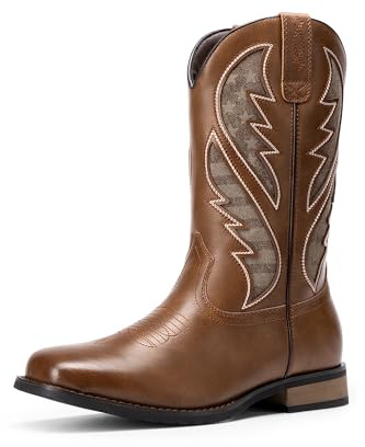 Bruno Marc Herren Cowboy Stiefel Westernstiefel | Hineinschlüpfen Klassische Cowboy Boots für Herren mit Western-Design, atmungsaktivem Futter und bequemem Halt den ganzen
