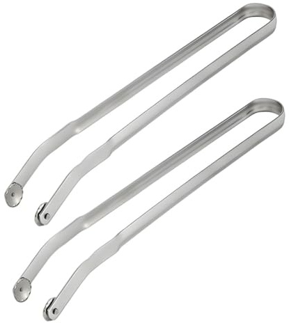 FUNNETOYU 2 Pcs Stainless Steel Barbecue Tongs for Flipping Bacon Steaks and Veggies Easy to Clean Kitchen Food Clips Essential Tool for Grilling and Outdoor Cooking