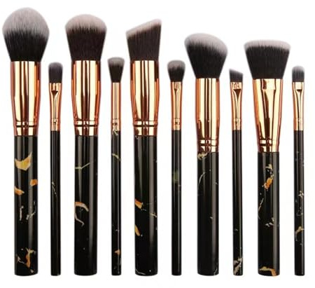 Yatrosynth Pennelli Trucco Pennelli Make Up 10Pz Set di Pennelli Trucco Professionale per Fondotinta Correttori in Polvere Ombretto Arrossito -Nero