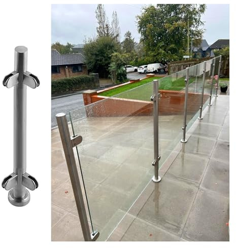 Poteau de balustrade en acier inoxydable pour panneau de verre, poteau de clôture de jardin, terrasse, garde-corps, colonne durable