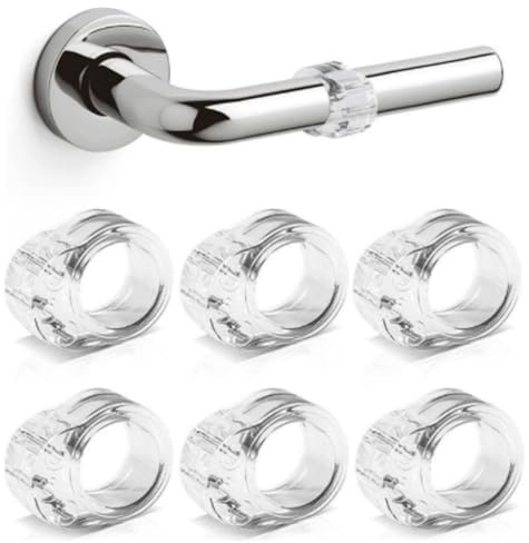 Whimsigulp Door Stoppers for Walls, 6 PCS Transparent PVC Door Stopper Pads, Door Handle Protectors to Prevent Wall Damage, Reduce Noise and Absorb Impact