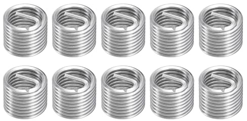 QUARKZMAN 10 Piezas De Insertos Roscados Helicoidales M14-2x1.5D 304 Acero Inoxidable Casquillo Roscado Insertos Para Reparación De Rosca En Plástico Y Madera
