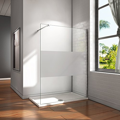 Paroi de douche 140x200x8mm paroi de douche bande central dépoli walk in paroi de fixation Italien avec barre de fixation la pince 360° 90cm P