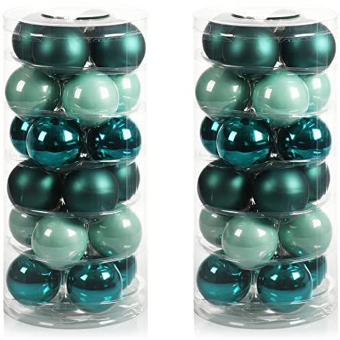 com-four® 48x Weihnachtskugeln, Christbaumkugeln aus echtem Glas | Baumschmuck für den Christbaum - Ø 6 cm