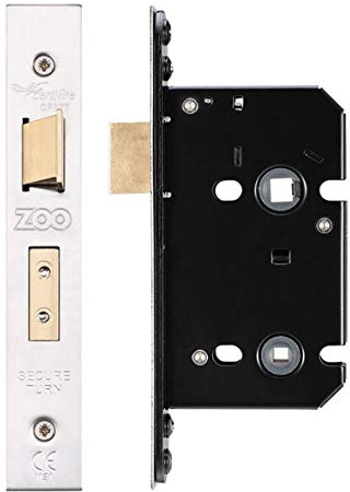 64mm Satin Stainless Steel UK Mortice Bathroom Lock | ZUKB64SS